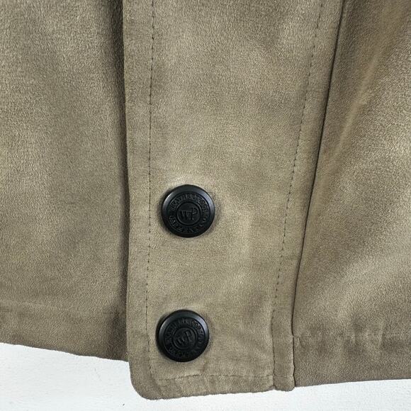 Weatherproof Tan Beige Faux Suede Bomber Field Jacket Sz L - Picture 7 of 10